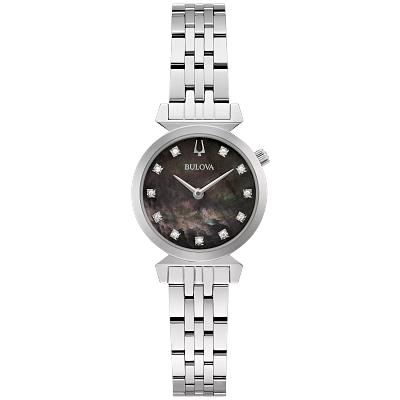 BULOVA ♦ 96P221 Regatta Classic Ladies Watch Black Dial Stainless Steel Bracelet Regatta 96P221 | Bulova