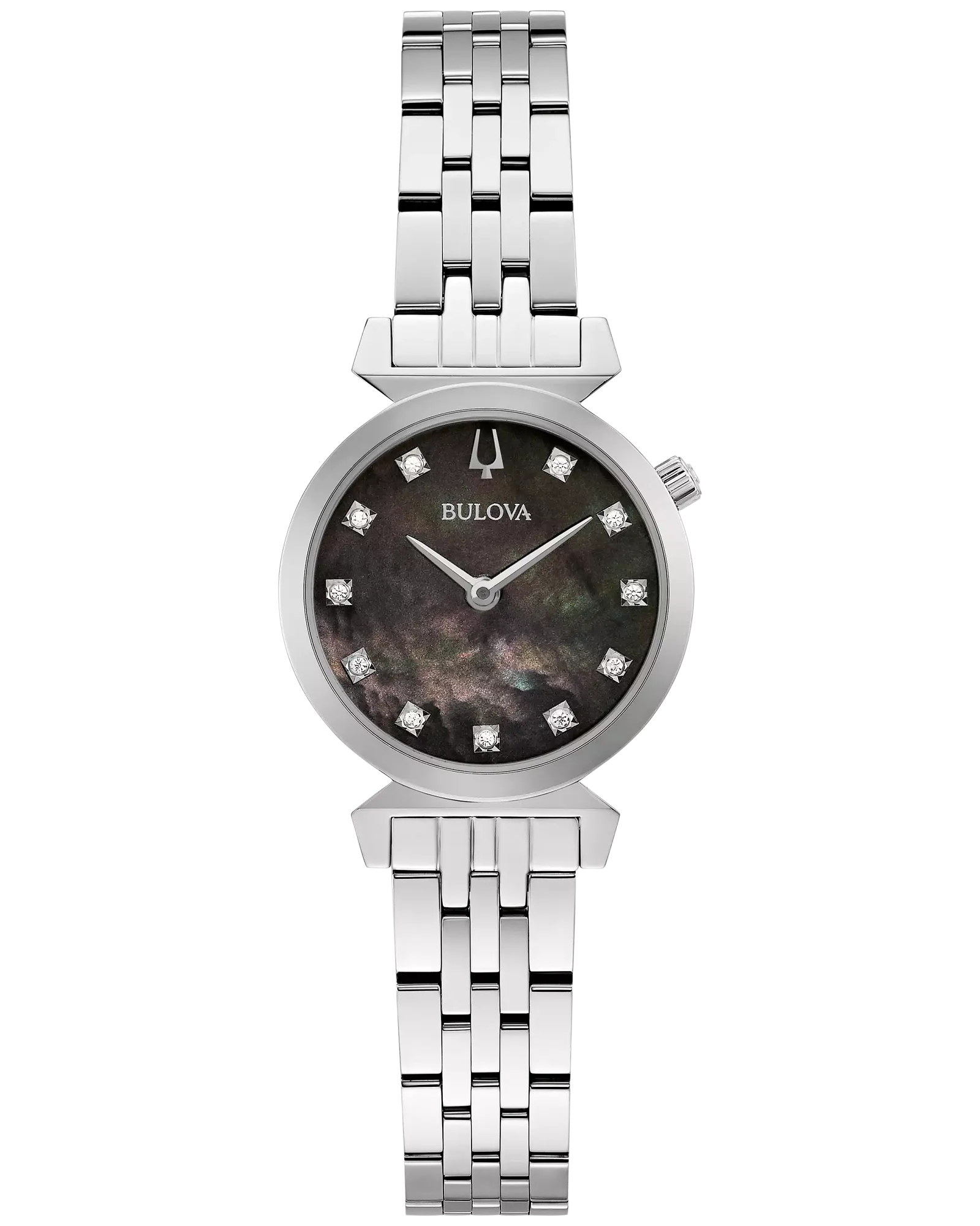Bulova Black Dial Stainless Steel Bracelet Regatta 96P221 — Black