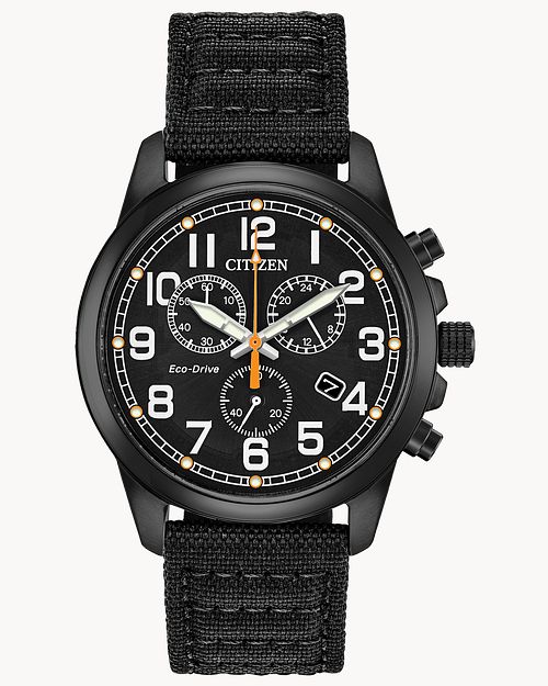 Citizen Military Eco-Drive Black Stainless Steel Watch | CITIZEN