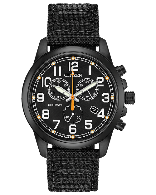 Citizen Military Eco Drive Black Stainless Steel Watch CITIZEN
