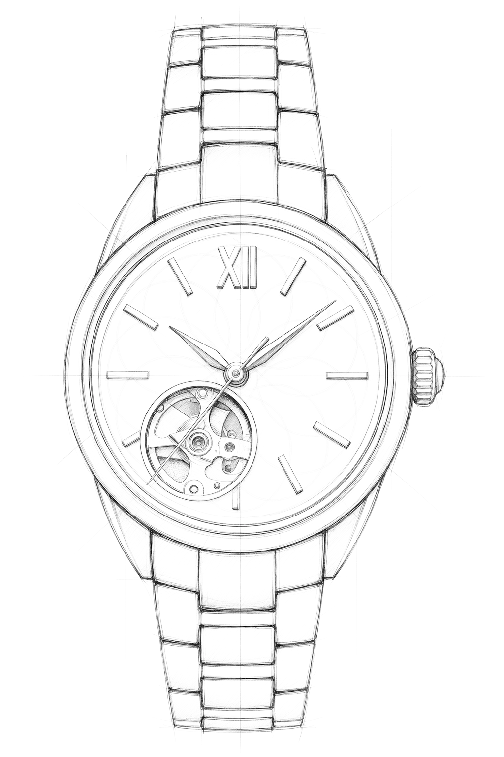 Watch technical diagram