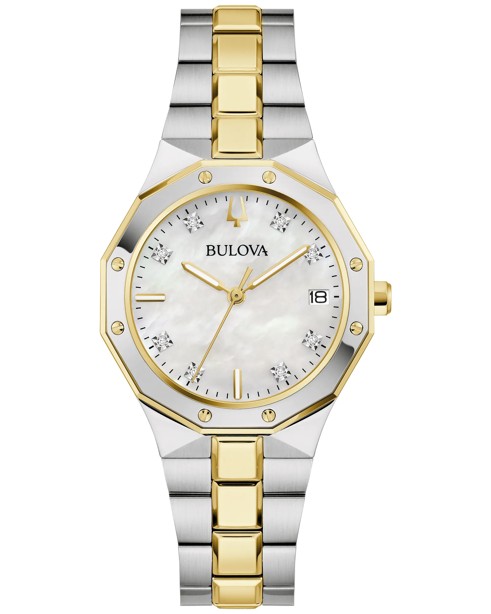 Bulova White Dial Stainless Steel Bracelet Prestige 98P234 — White