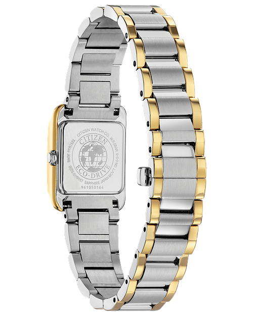 Citizen L Ladies Eco-Drive Gold White Dial Stainless Steel Watch 
