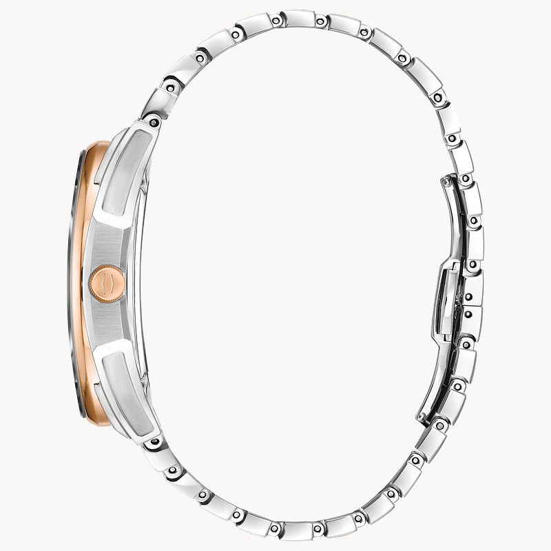 Bulova CURV Women's Rose Gold Silver Diamond Watch | Bulova