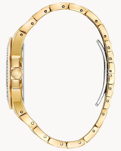 Bulova Phantom Gold Champagne Crystal Dial Watch Bulova