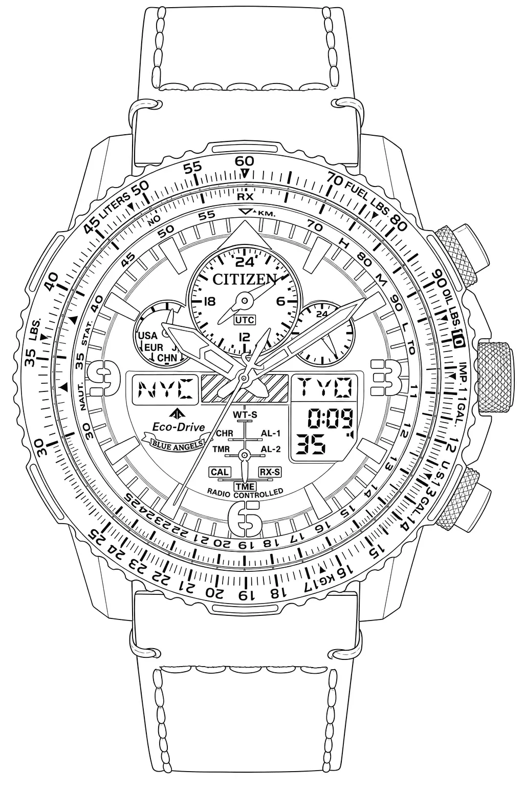 Watch technical diagram