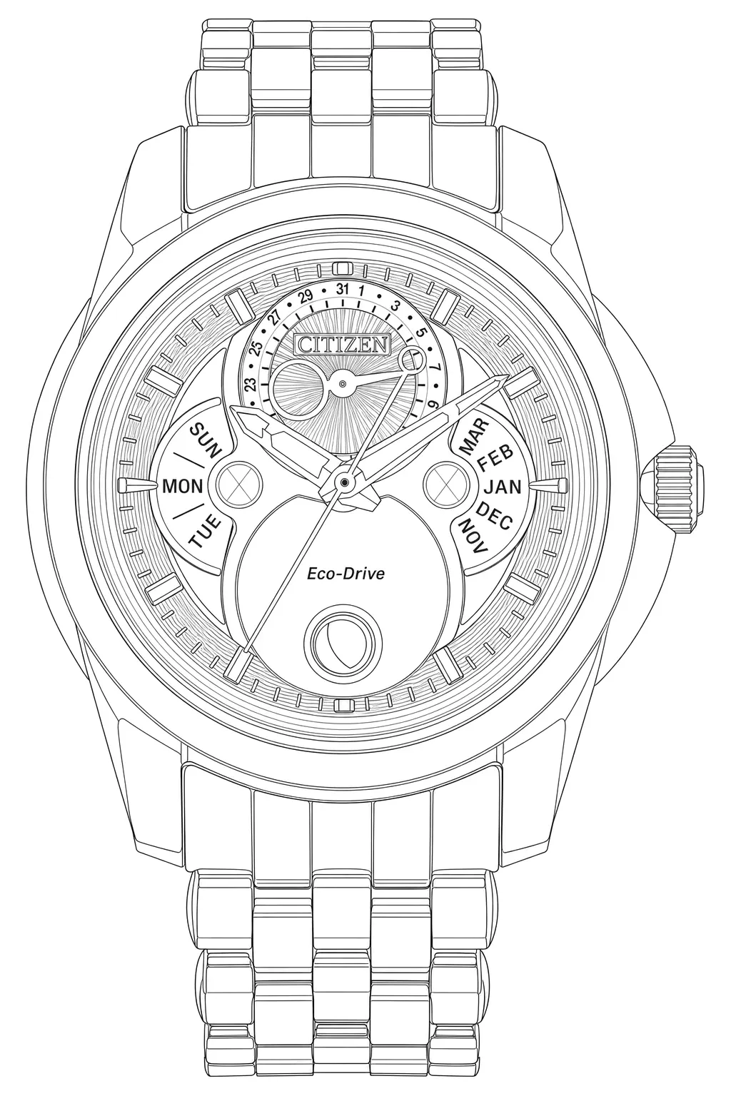 Watch technical diagram