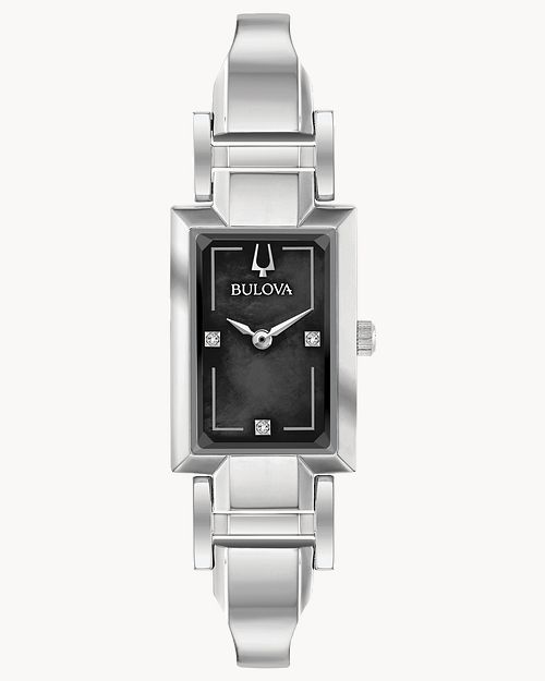 Black Dial Stainless Steel Bangle Classic 96P209 Bulova