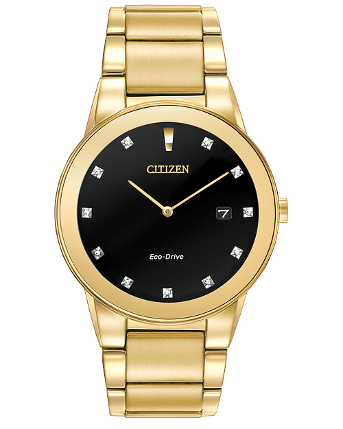 Axiom Men s Eco Drive AU1062 56G 11 Diamond Dial Watch CITIZEN