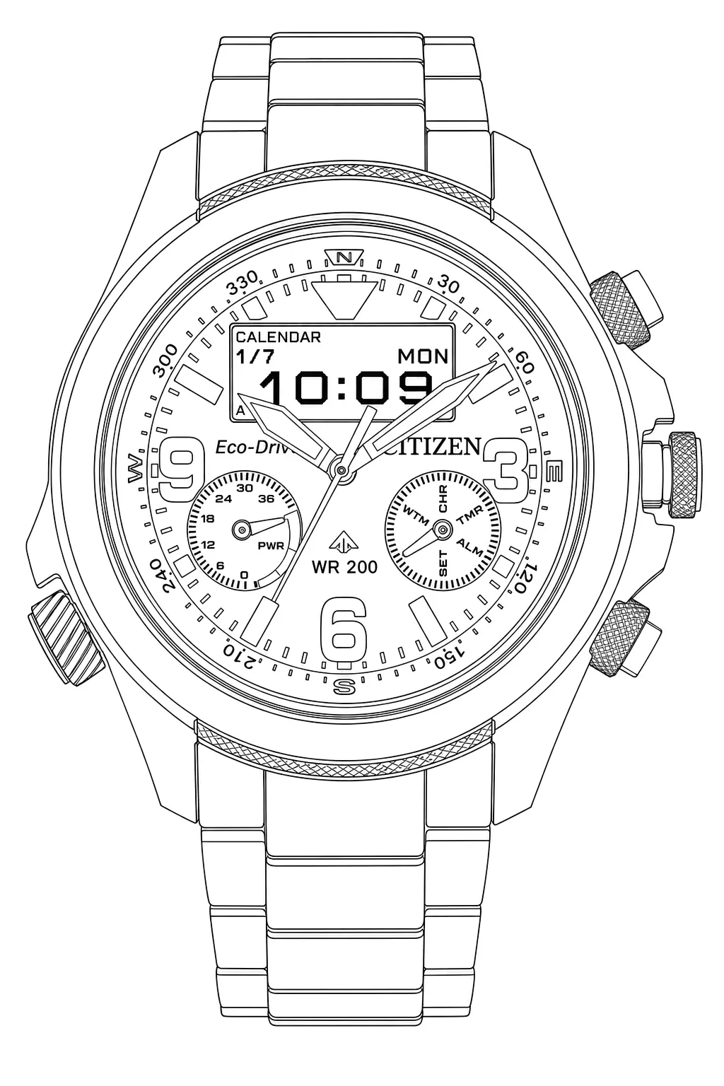 Watch technical diagram