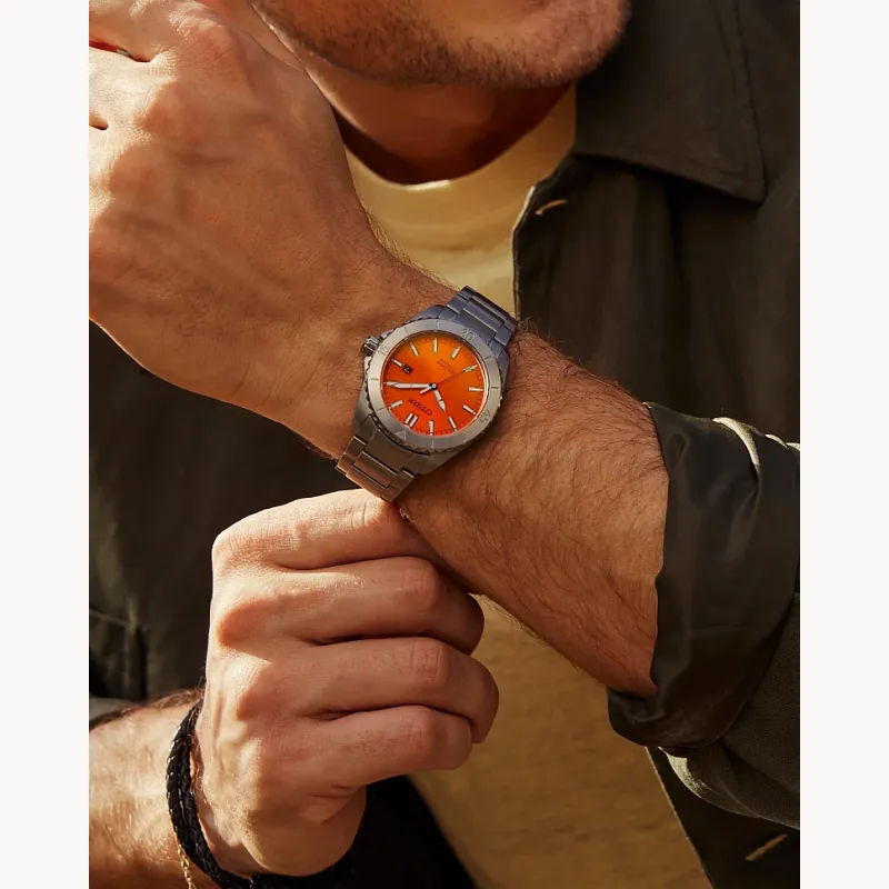 Brycen Orange Dial Super Titanium Bracelet AW1840-50X CITIZEN