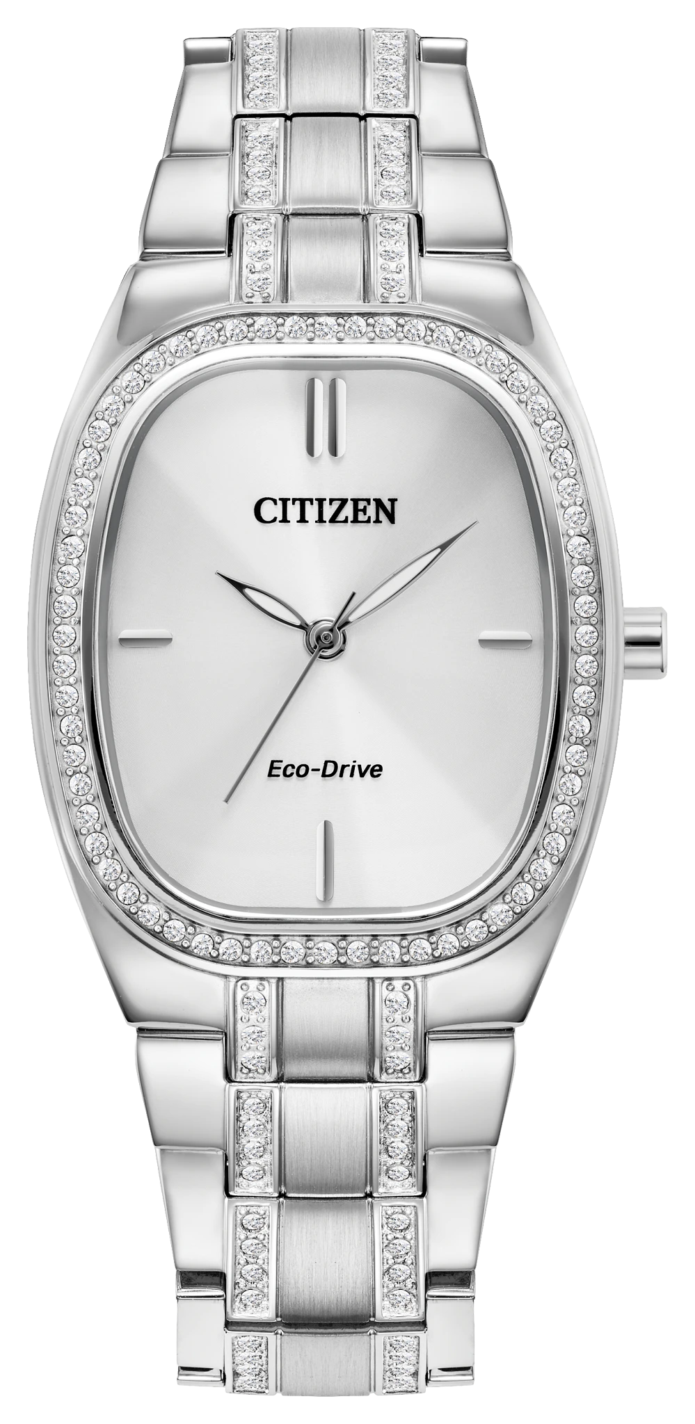 Crystal Silver-Tone Dial Stainless Steel Bracelet EM1080-55A | CITIZEN