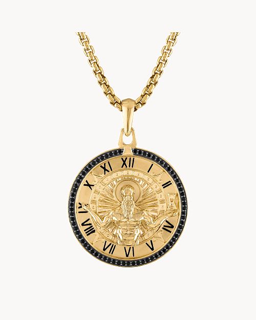Chronos, the God of Time, in 14k gold plated silver with 1/4 ct of ...