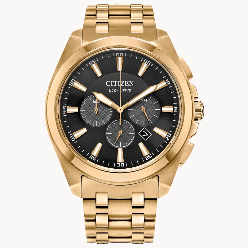 Peyten Black Dial Stainless Steel Bracelet CA4512 50E CITIZEN