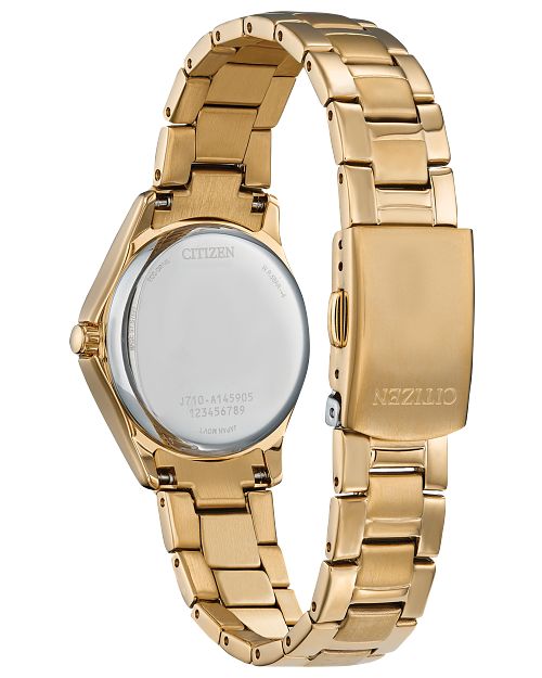 Citizen Eco-Drive Gold Plated Stainless Crystal Watch FE1147-79P