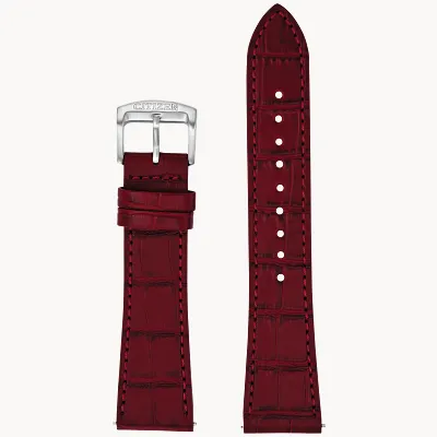 Red Croc-Embossed Leather Strap Red Croc-Embossed Leather Strap