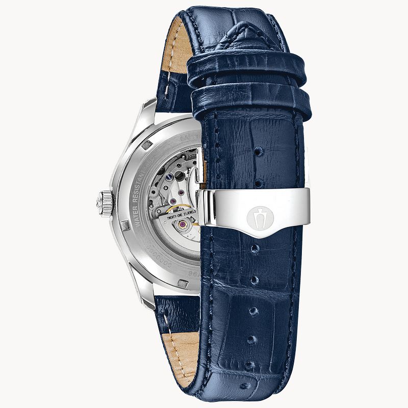 Bulova Wilton Men\'s White Blue Dial Classic Watch | Bulova