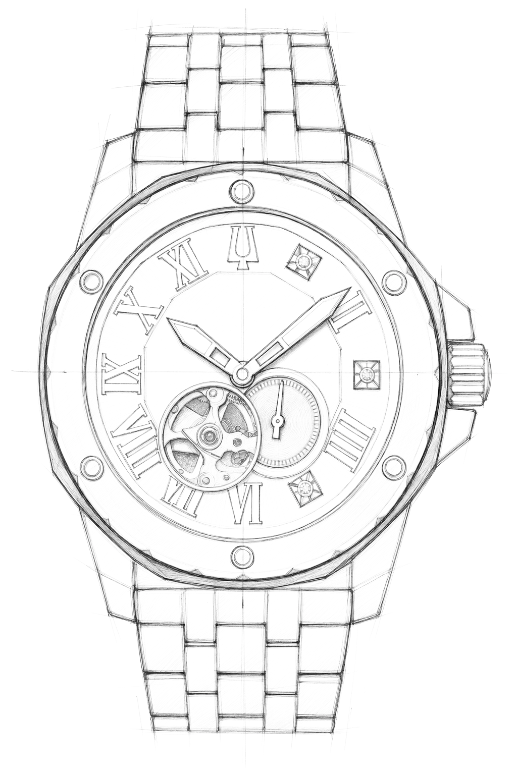 Watch technical diagram