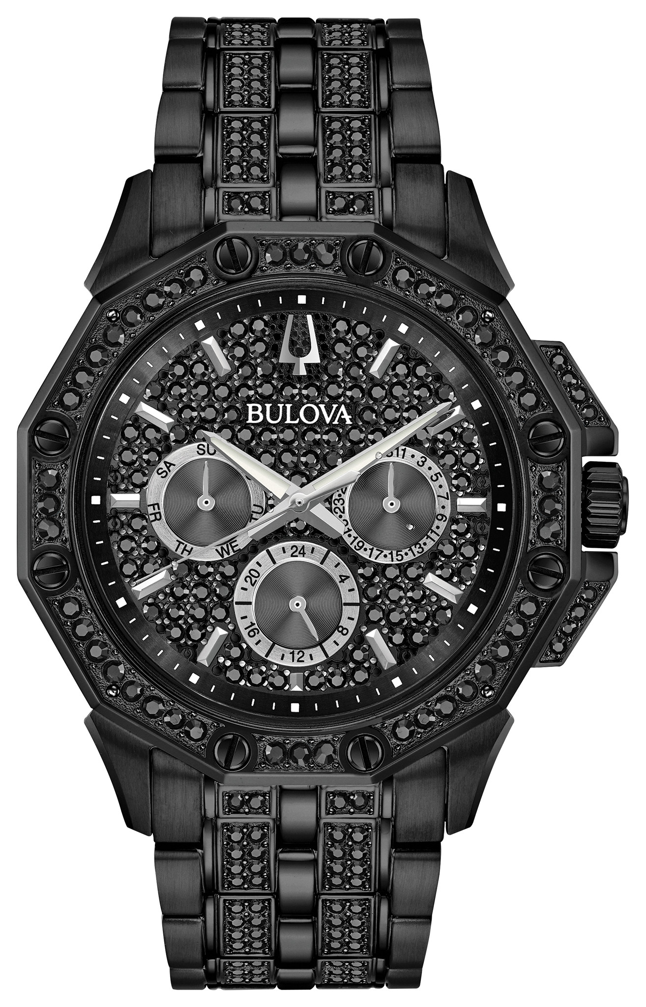 Bulova Octava Black Crystal Stainless Steel Watch | Bulova