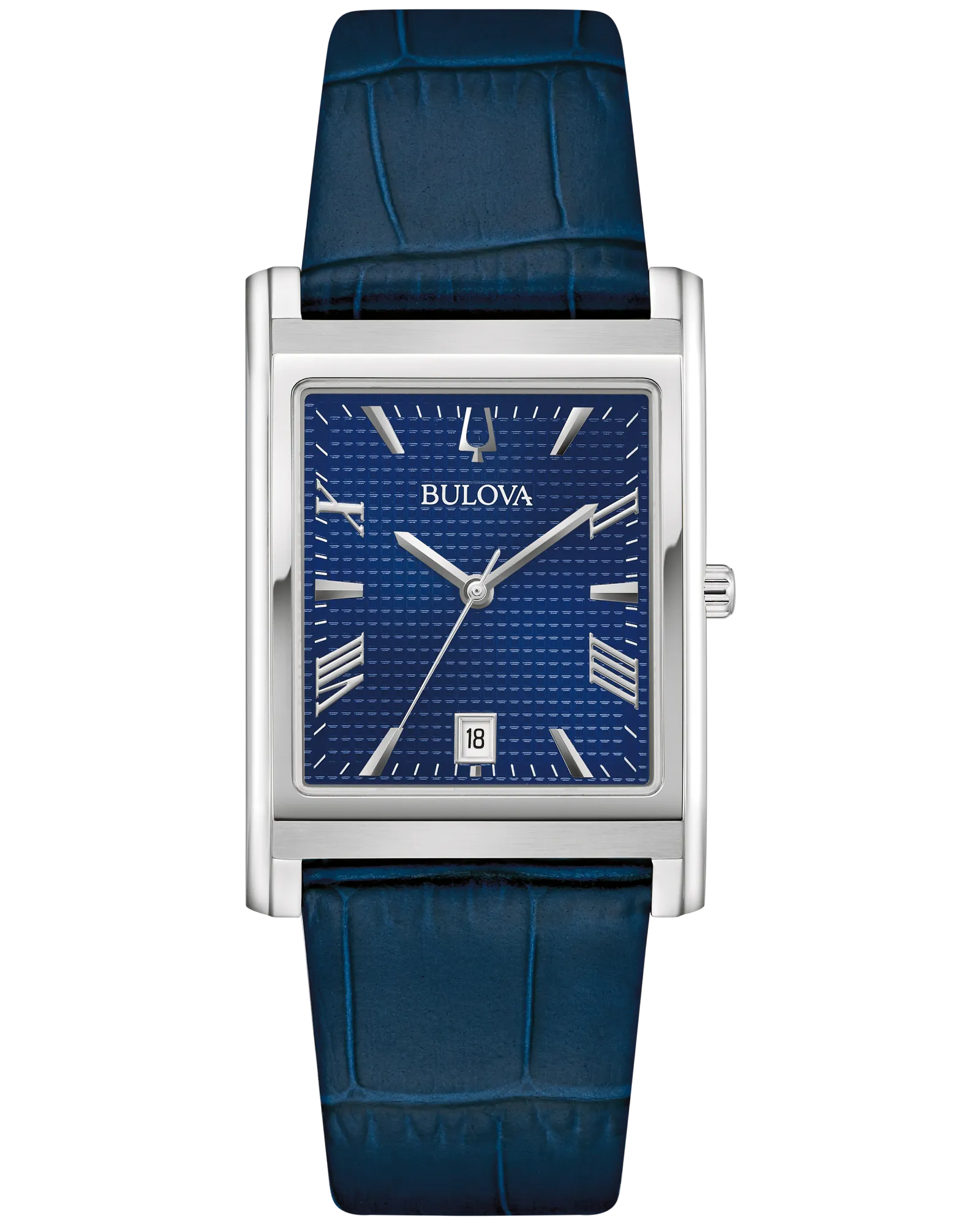 Bulova Blue Dial Leather Strap Classic 96B442 — Blue