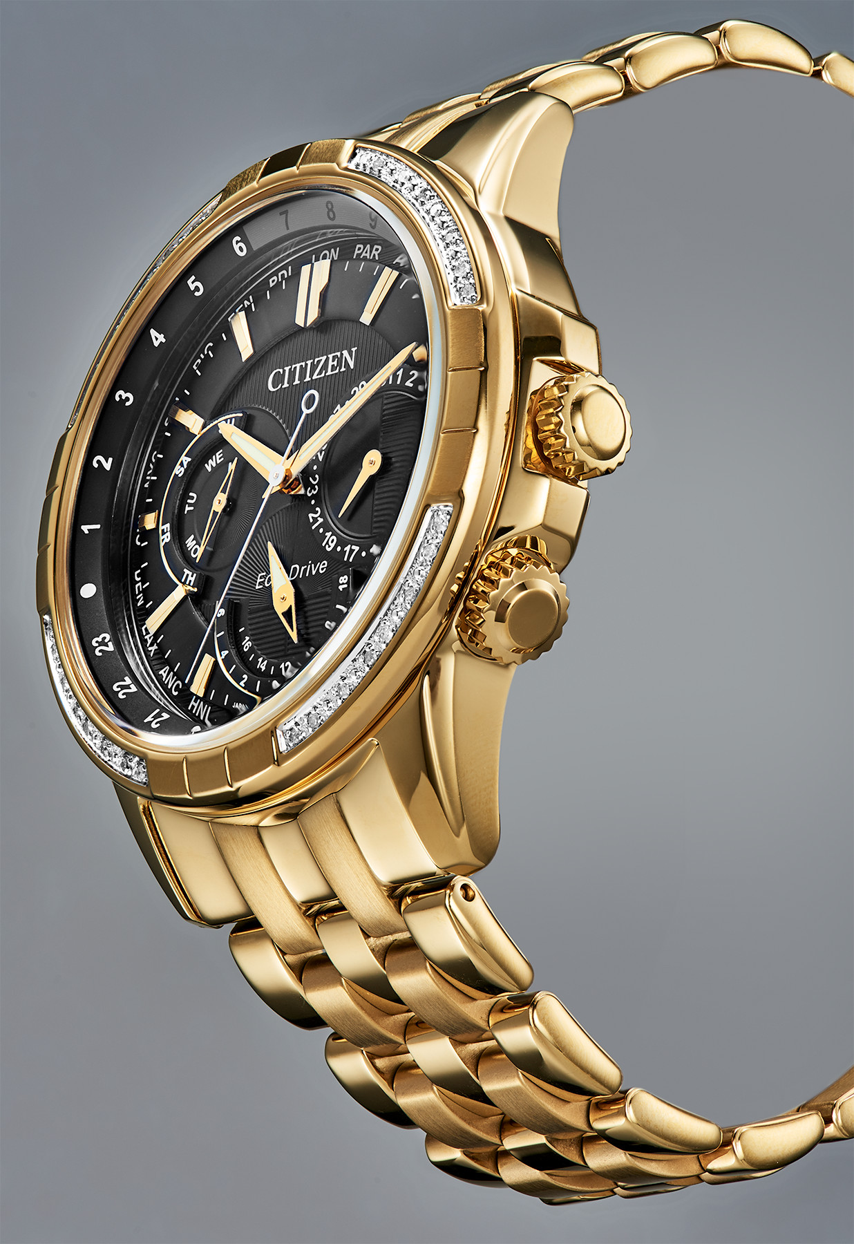 citizen gold watch diamonds