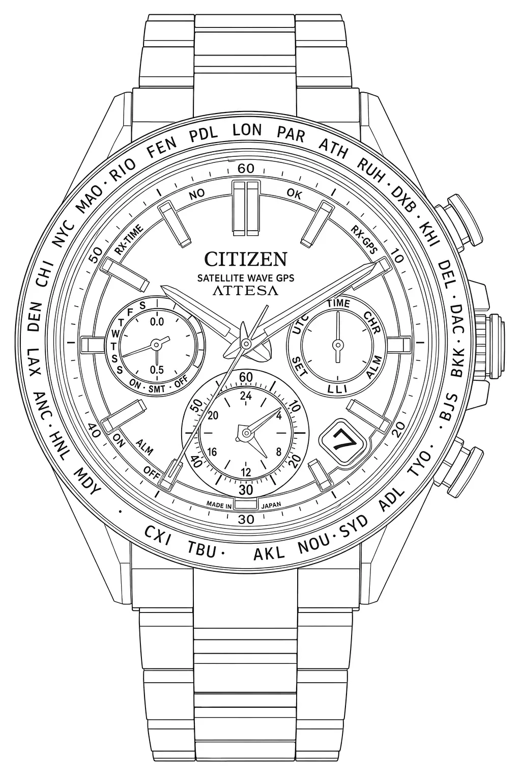 ATTESA Platinum Shine Silver-Tone Dial Super Titanium with