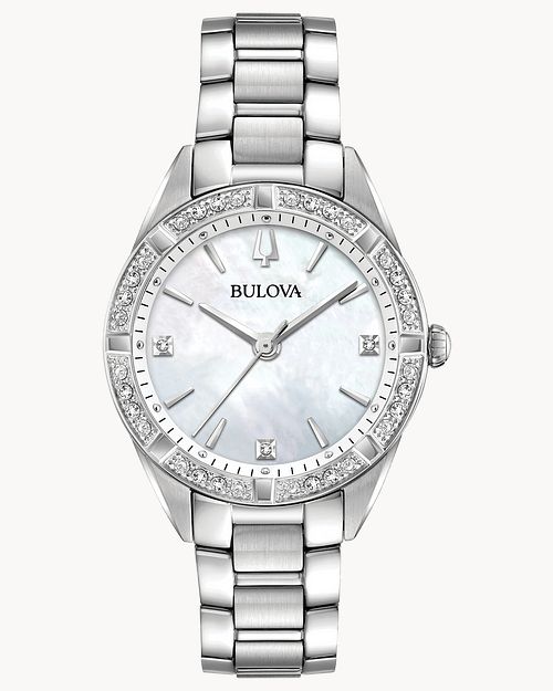 Bulova Sutton Women s White Mother of Pearl Dial Classic Watch