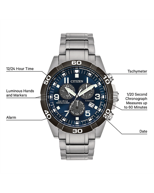Brycen Men s Eco Drive BL5558 58L Super Titanium Watch CITIZEN