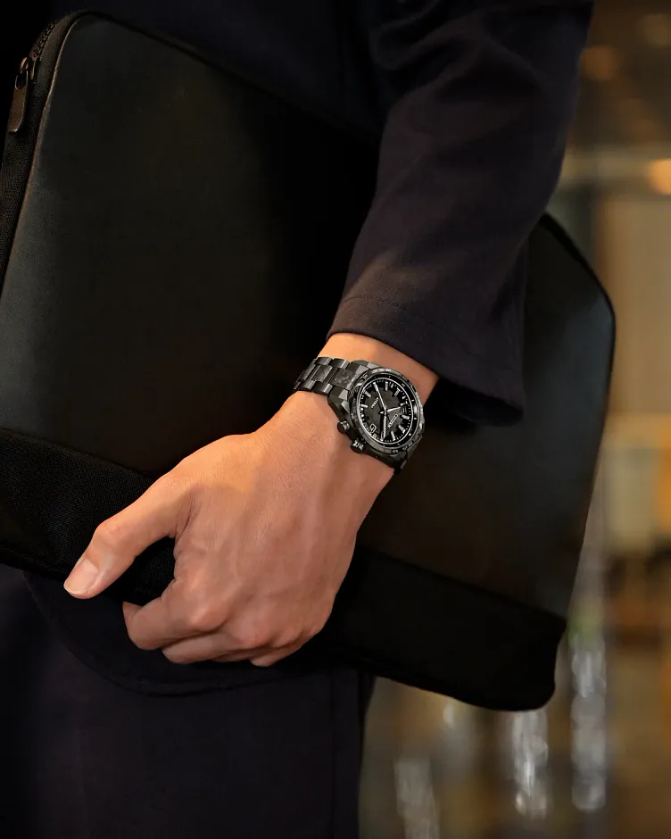 ATTESA Black Dial Super Titanium with DLC Coating Bracelet CB0285 ATTESA Black Dial Super Titanium with DLC Coating Bracelet CB0285