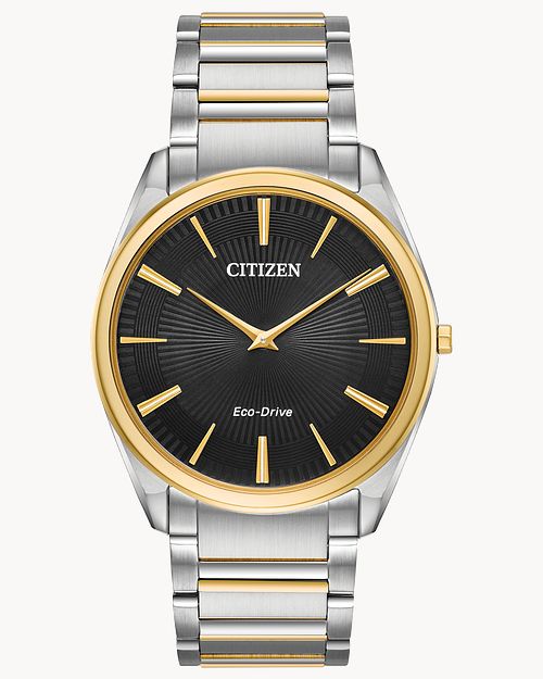 Stiletto - Men's Eco-Drive Black Dial Two-Tone Gold Watch | CITIZEN