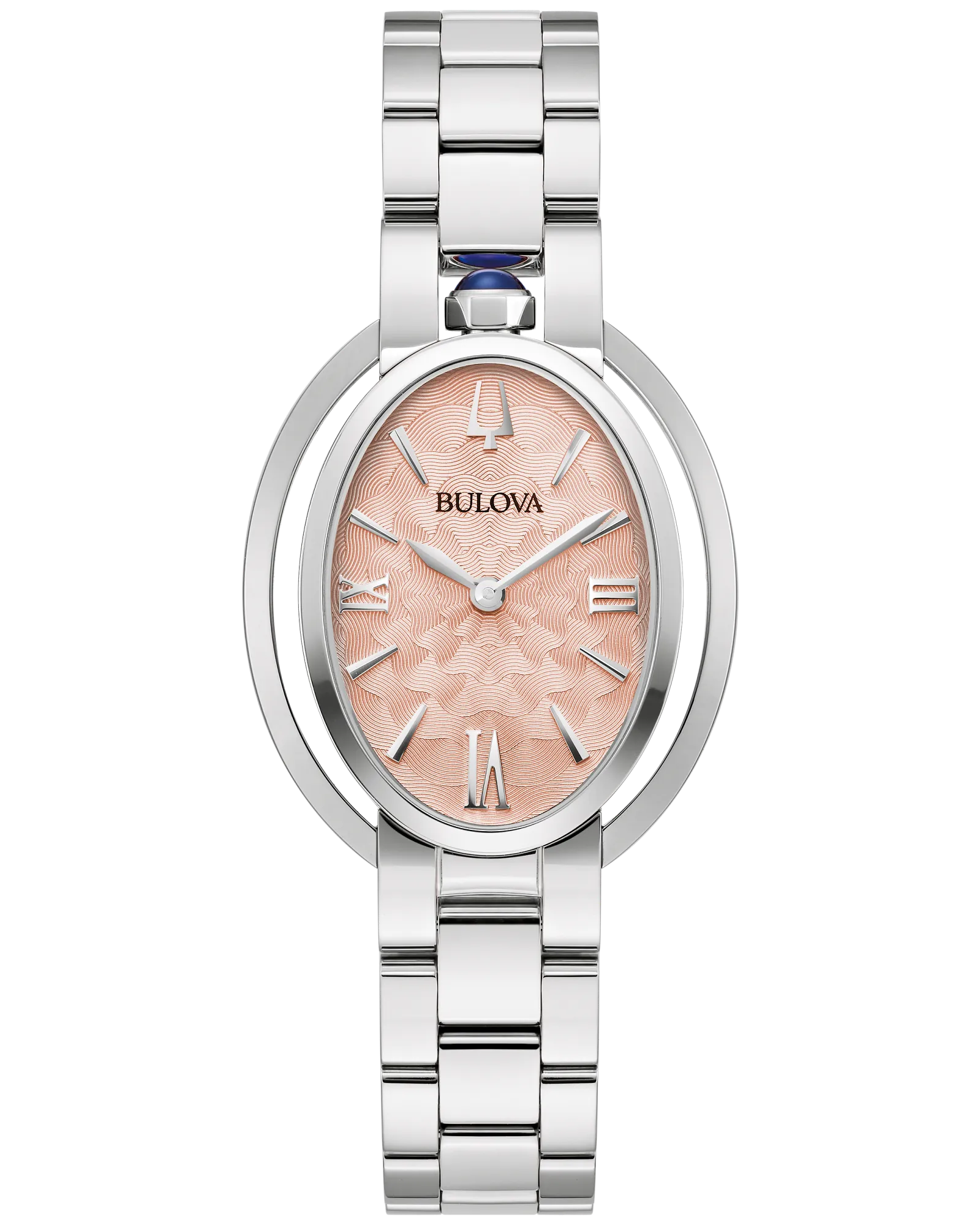 Bulova Salmon Dial Stainless Steel Bracelet Rubaiyat 96L331 — Salmon