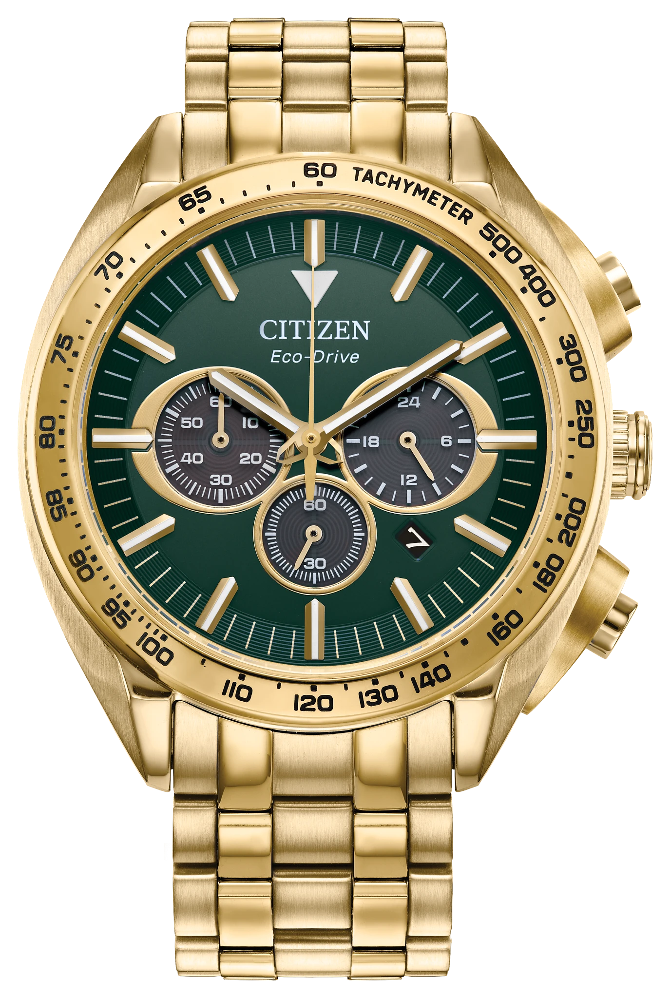 Carson Green Dial Stainless Steel Bracelet CA4542-59X | CITIZEN