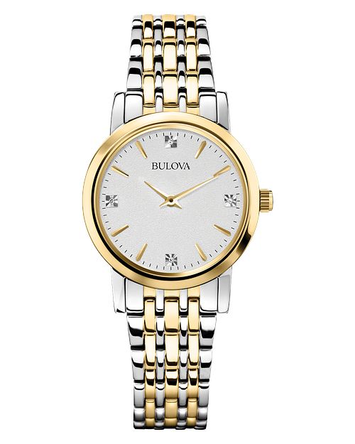 Bulova Classic Women's Gold Diamond Stainless Steel Watch | Bulova