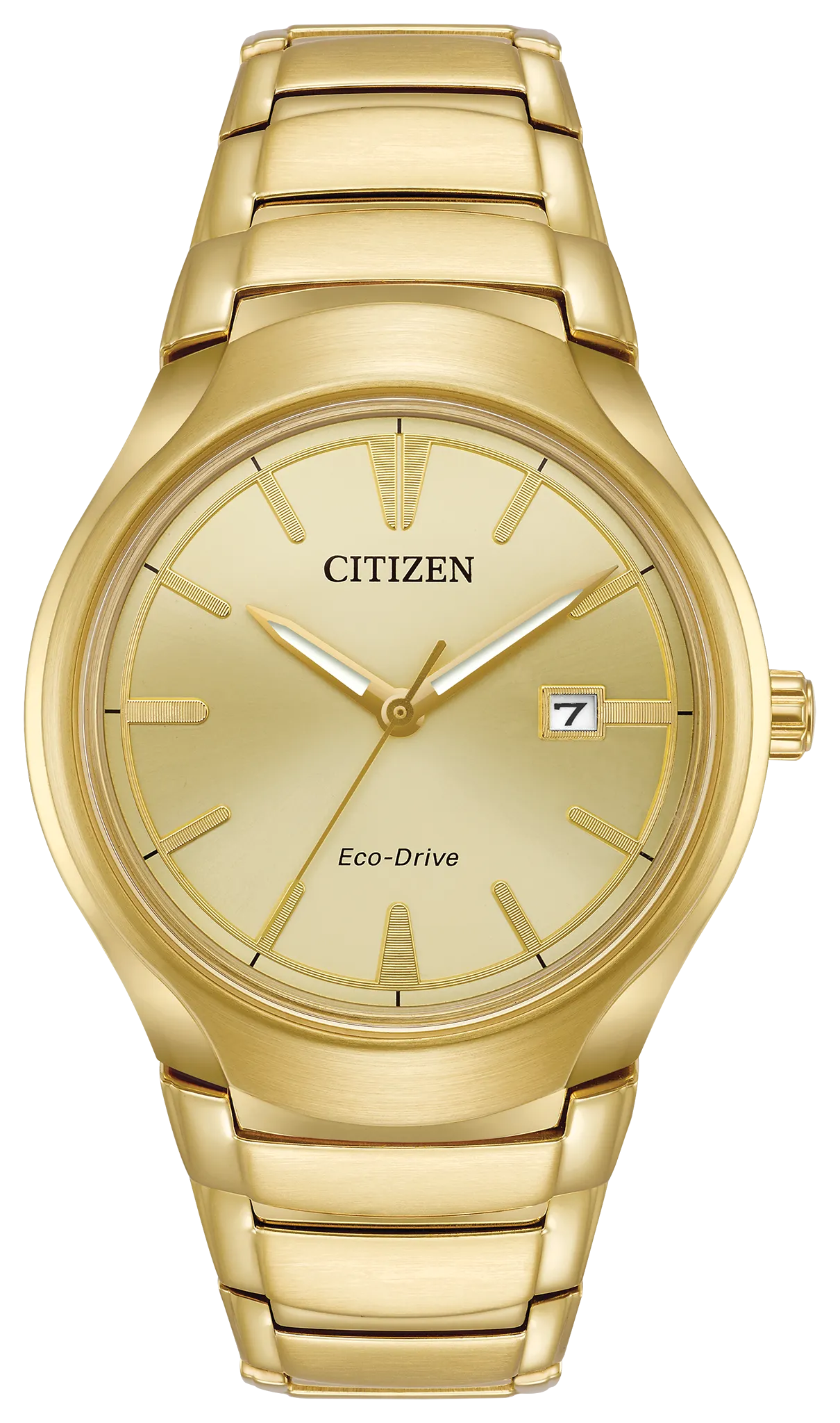 Pardigm - Men's Eco-Drive Gold Tone Champagne Dial Date Watch