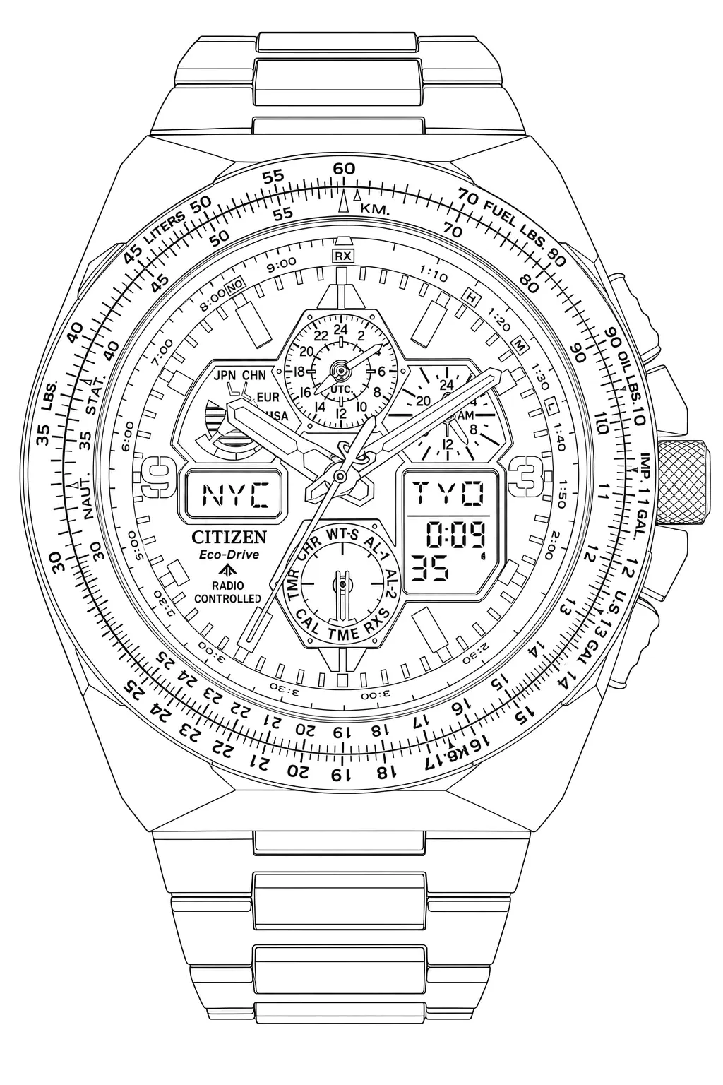 Watch technical diagram