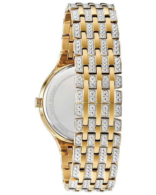 Bulova Phantom Silver Gold Crystal Watch | Bulova