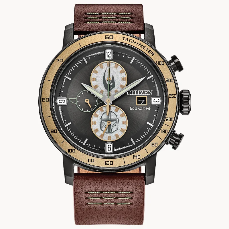 Mandalorian Gray Dial Leather Strap CA0857-09W | CITIZEN Mandalorian Gray Dial Leather Strap CA0857-09W | CITIZEN
