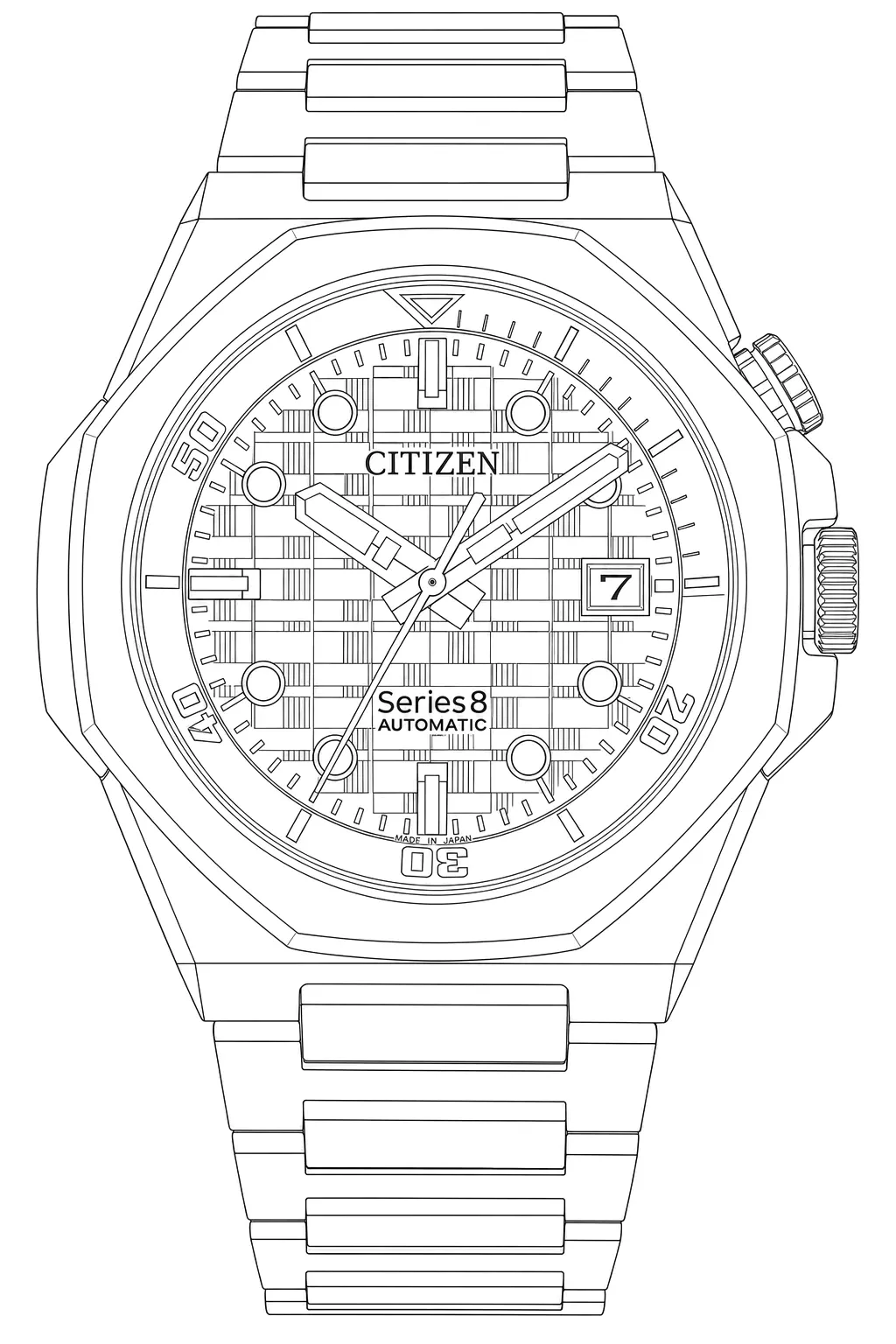 Watch technical diagram