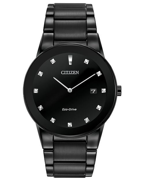Axiom - Men's Eco-Drive AU1065-58G Black Steel Diamond Watch | CITIZEN