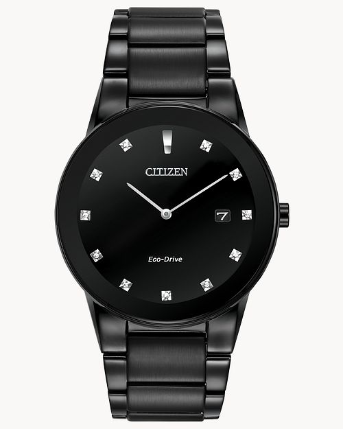 Citizen eco drive watch black with diamonds sale