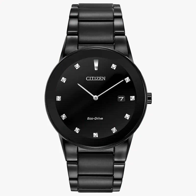 Axiom - Men's Eco-Drive AU1065-58G Black Steel Diamond Watch Axiom - Men's Eco-Drive AU1065-58G Black Steel Diamond Watch