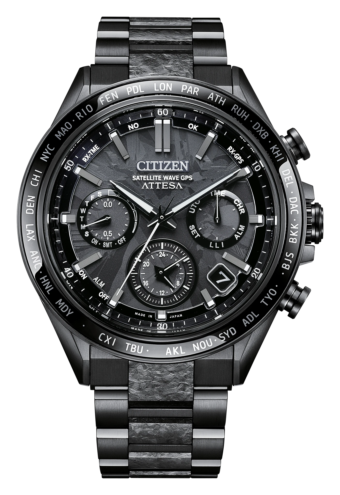 au maison ATTESA HAKUTO-R Black Dial Super Titanium with DLC Coating Bracelet CC4067-66E
