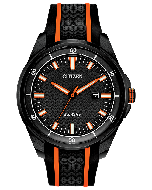 Citizen black 2025 and orange watch