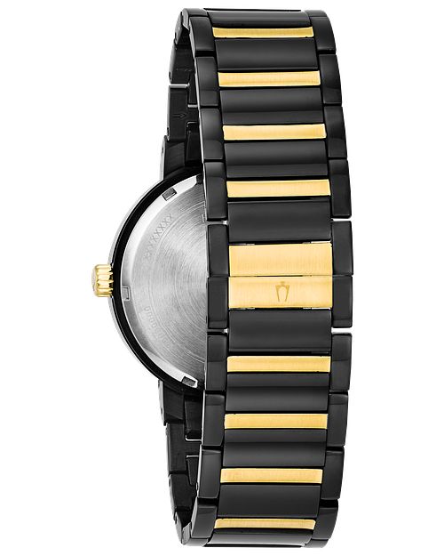 Bulova Men's Black IP Gold Accent Black Dial Modern Watch, Size: One Size