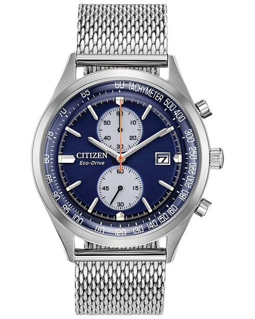 Citizen Chandler Eco Drive Blue Stainless Steel Watch CITIZEN
