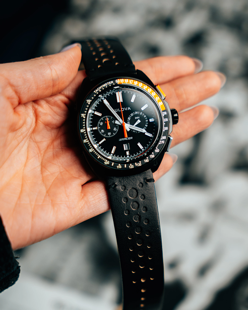 Black Dial Leather Strap Racer Chronograph 98B428 | Bulova