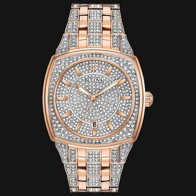 Bulova Phantom Gold Crystals Stainless Steel Watch | Bulova