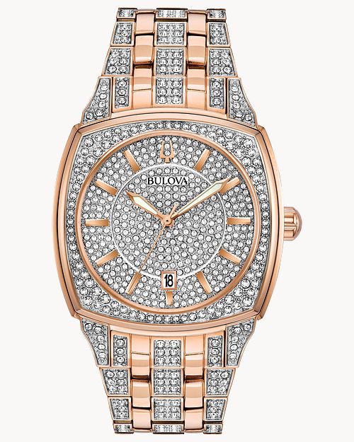 Bulova rose gold and 2025 silver watch