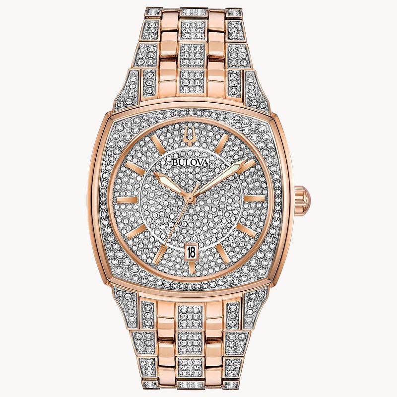 Bulova Phantom Men s Rose Gold Silver White Dial Watch Bulova