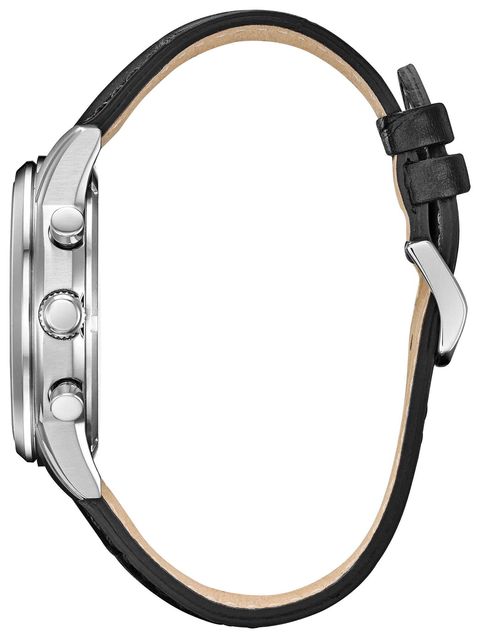 コシティ Corso - Men's Eco-Drive CA7000-04H Black Leather Strap Watch